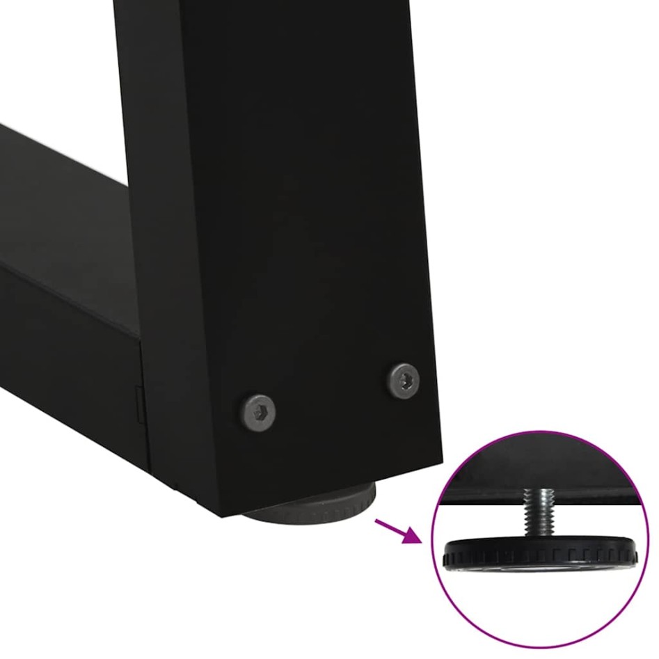 Patas para mesa de comedor forma V 2 uds negro 50x(42-43,3)