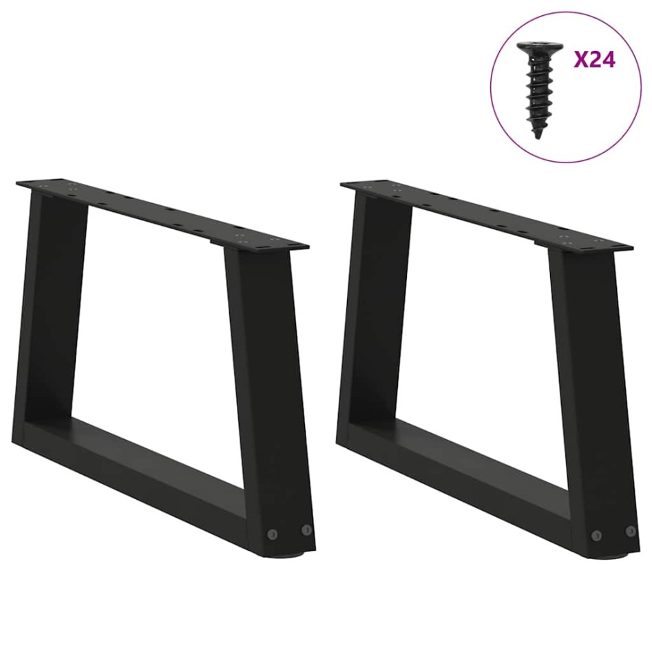 Patas para mesa de comedor forma V 2 uds negro 70x(30-31,3)