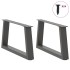 Patas para mesa comedor forma V 2 uds antracita 60x(30-31,3)