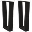 Patas para mesa de comedor en forma de V 2 uds acero negro