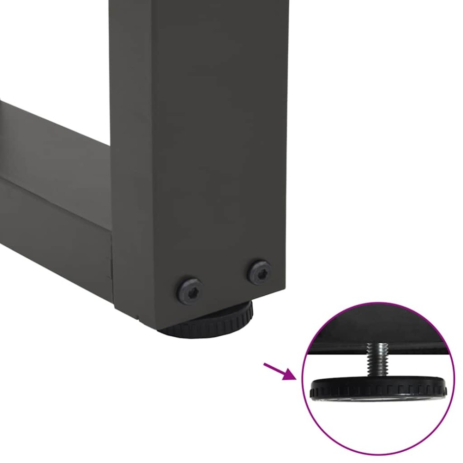 Patas para mesa comedor forma V 2 uds antracita 70x(30-31,3)