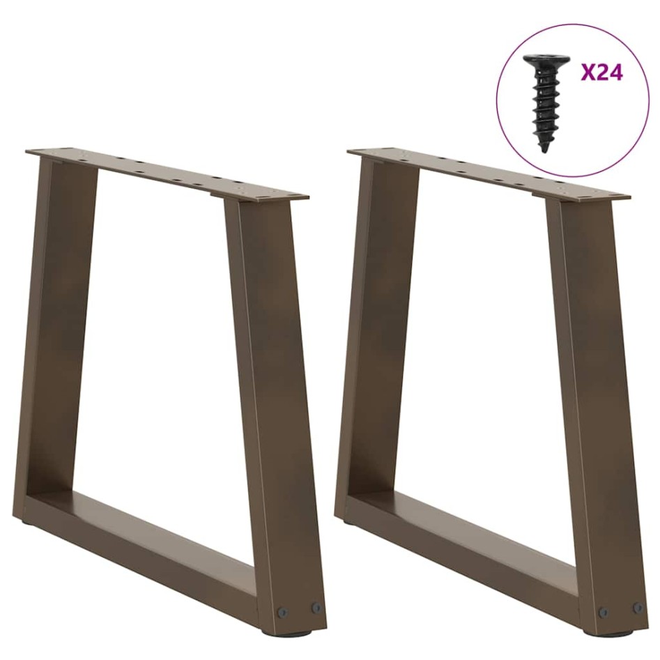 Patas para mesa de comedor forma de V 2 uds acero natural