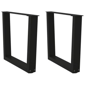 Patas para mesa de comedor forma V 2 uds negro 60x(42-43,3)