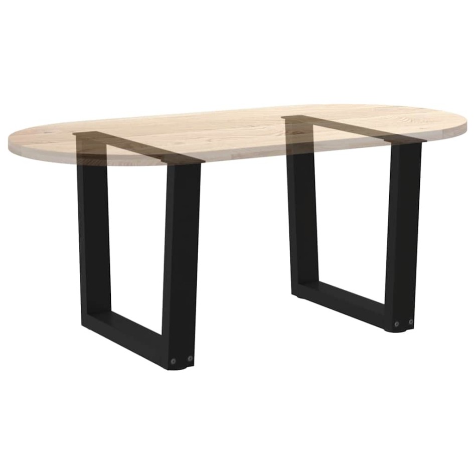 Patas para mesa de comedor forma V 2 uds negro 60x(42-43,3)