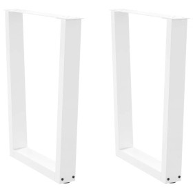 Patas para mesa de comedor forma V 2 uds blanco 70x(72-73,3)