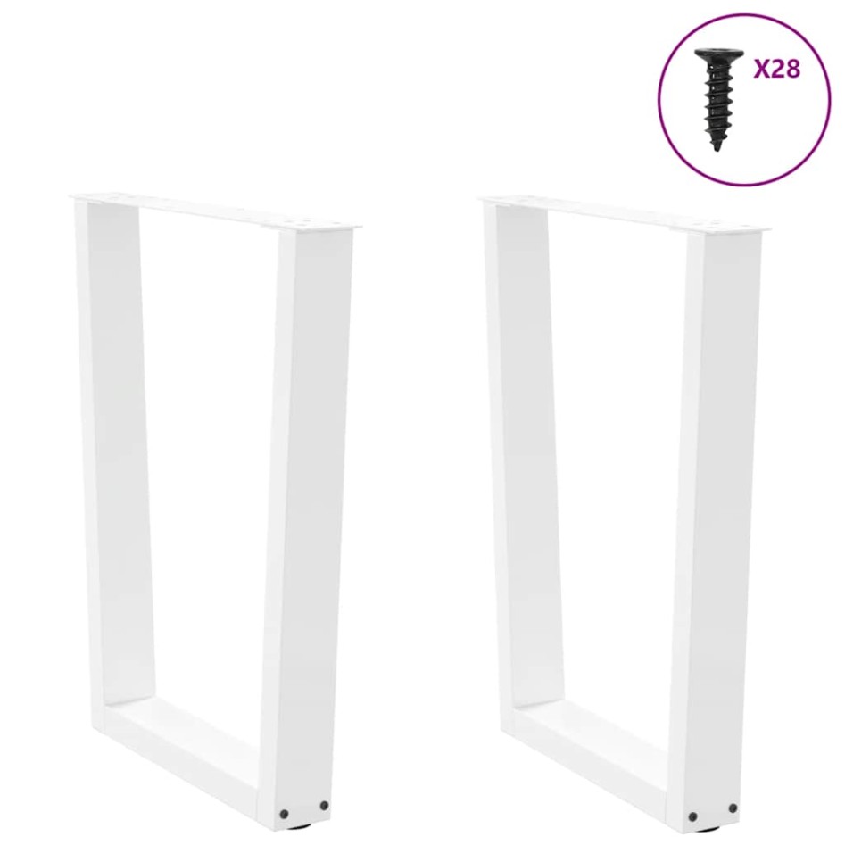 Patas para mesa de comedor forma V 2 uds blanco 70x(72-73,3)