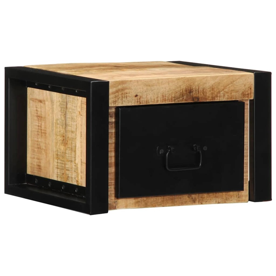 Mesita de noche madera maciza de mango 40x35x25