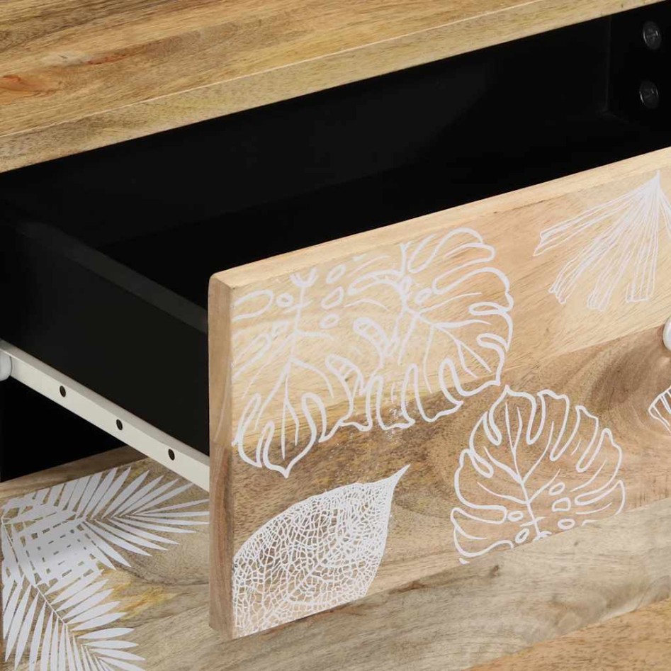 Mesita de noche madera maciza de mango 50x33x60