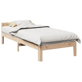 Estructura de cama sin colchón madera maciza de pino 90x200