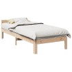 Estructura de cama sin colchón madera maciza de pino 90x200 cm