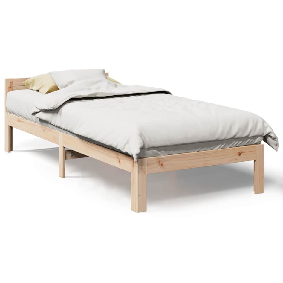 Estructura de cama sin colchón madera maciza de pino 90x200