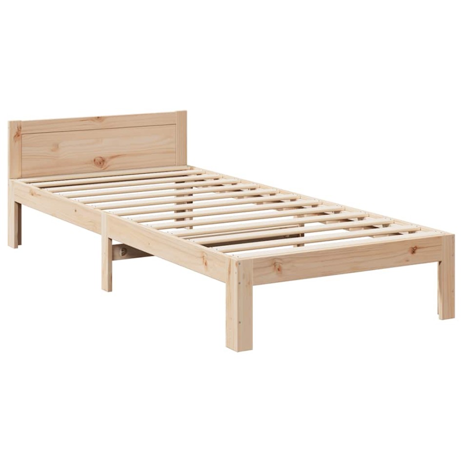 Estructura de cama sin colchón madera maciza de pino 90x200