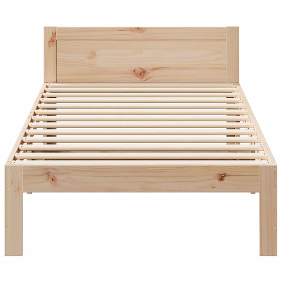Estructura de cama sin colchón madera maciza de pino 90x200