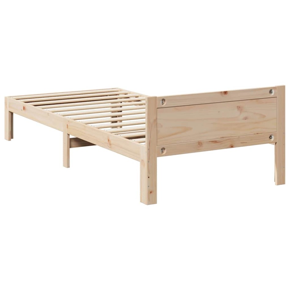 Estructura de cama sin colchón madera maciza de pino 90x200