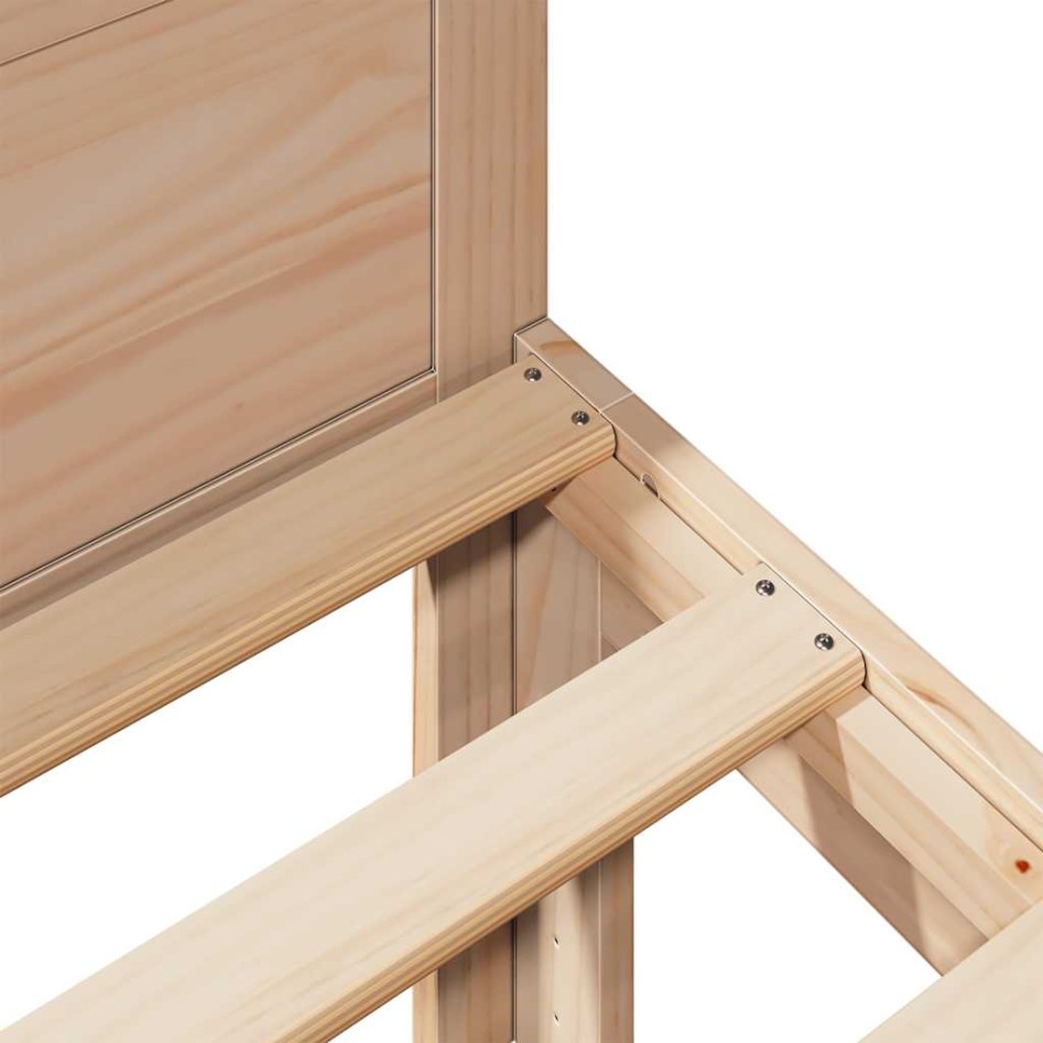 Estructura de cama sin colchón madera maciza de pino 90x200