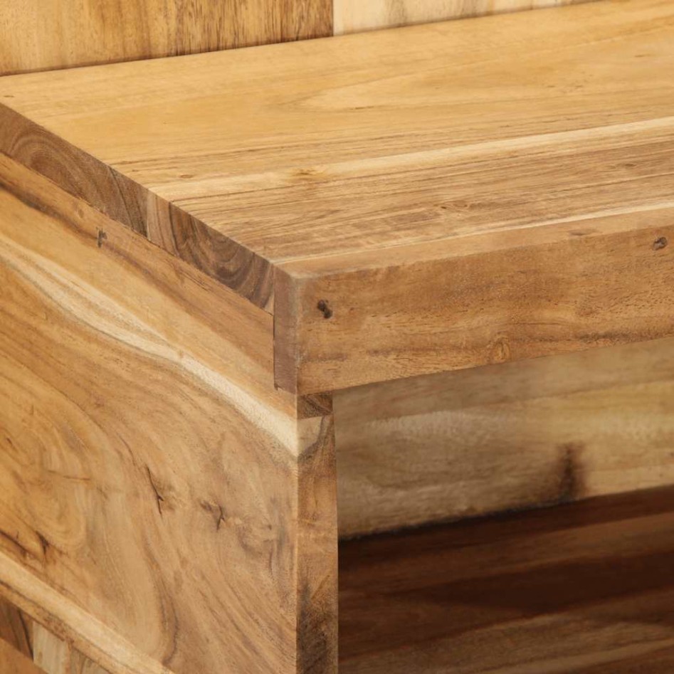 Mesita de noche madera maciza de acacia 50x27x50