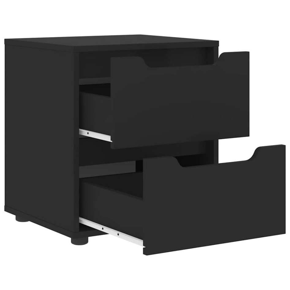 Mesilla de noche VISNES negra 45x40x50 cm madera de