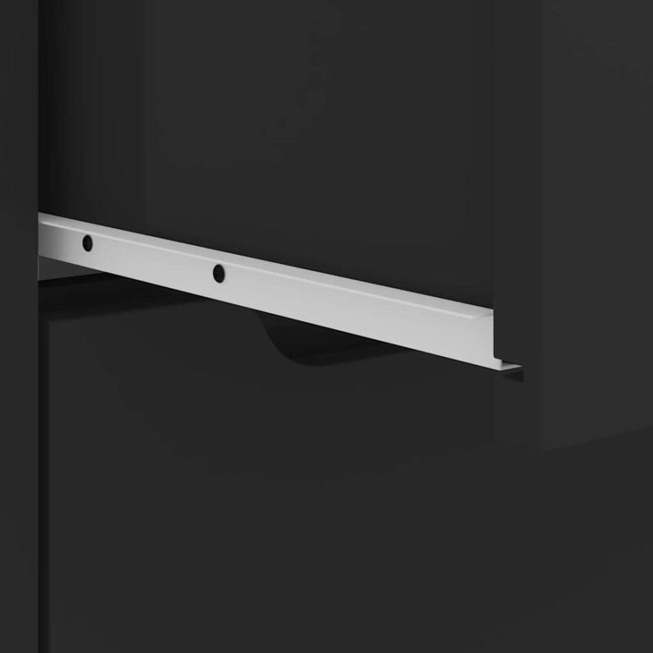 Mesilla de noche VISNES negra 45x40x50 cm madera de