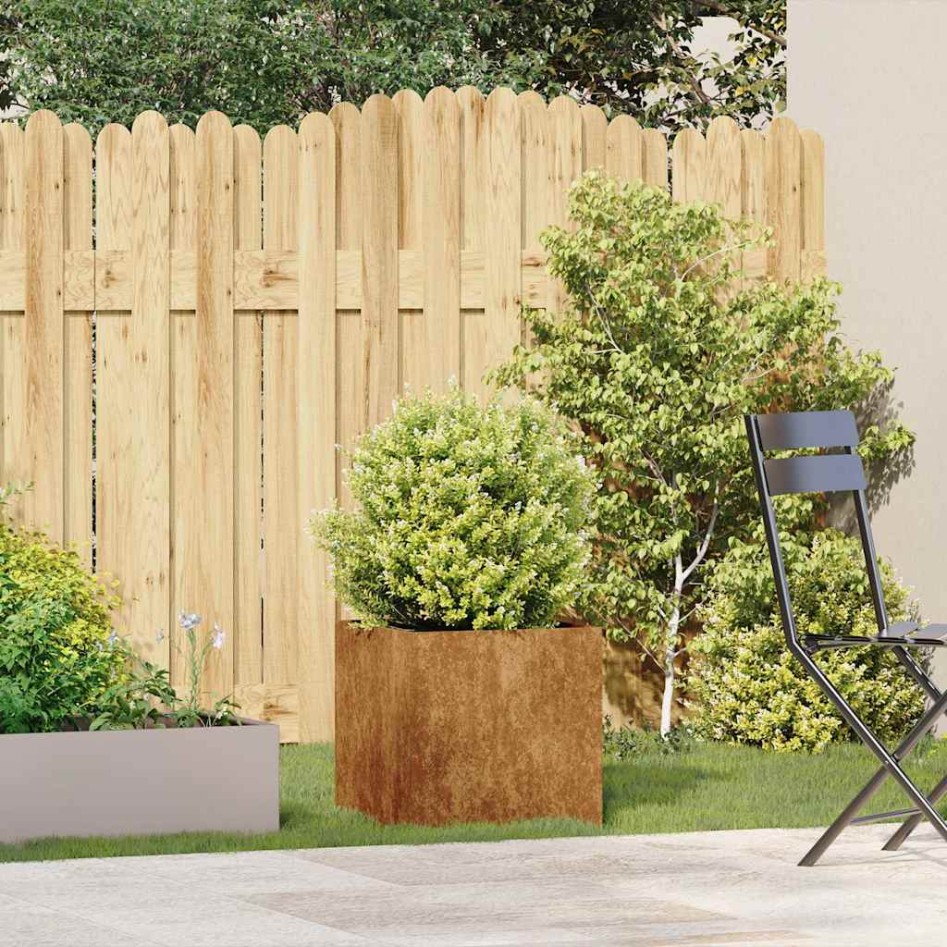 Jardinera oxidada 40x40x40 cm acero