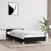 Estructura de cama con cabecero sin colchón tela negro 90x190cm