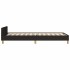 Estructura de cama con cabecero sin colchón tela negro