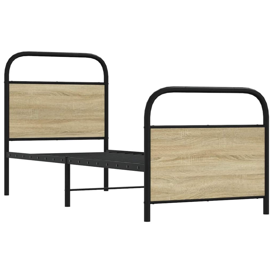 Estructura de cama sin colchón 80x200 cm madera roble