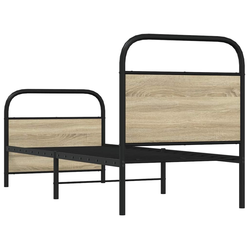 Estructura de cama sin colchón 80x200 cm madera roble