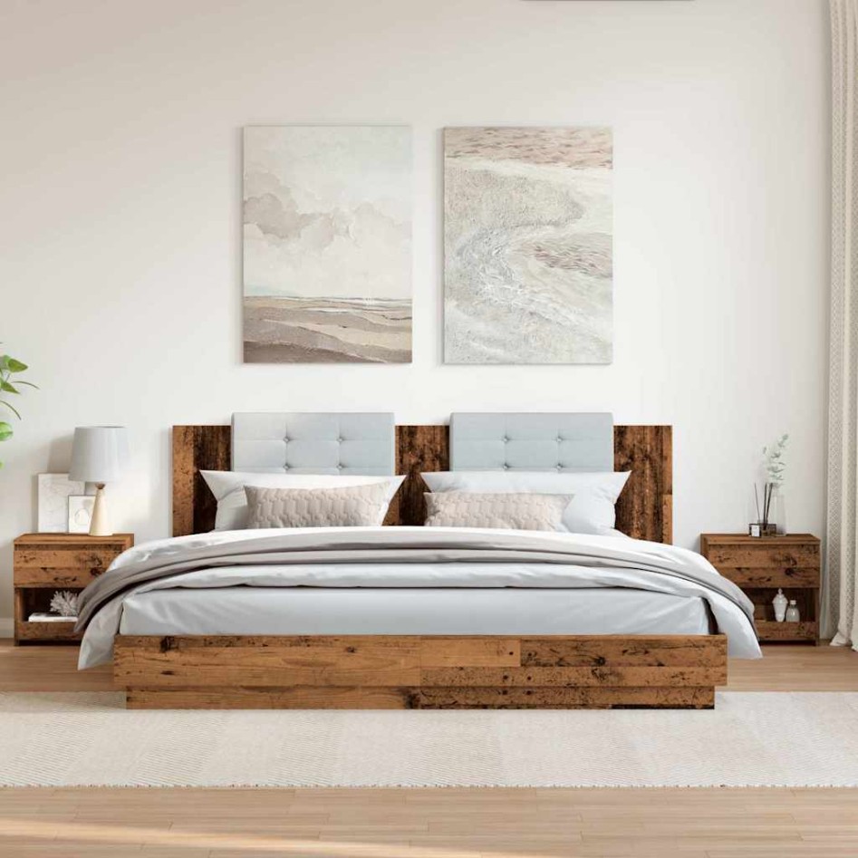 Mesitas de noche 2 uds madera contrachapada madera