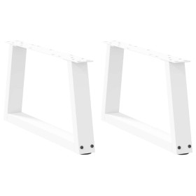 Patas para mesa de comedor forma V 2 uds blanco 50x(30-31,3)