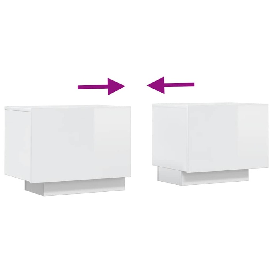 Mueble de TV madera contrachapada blanco brillo 100x35x40