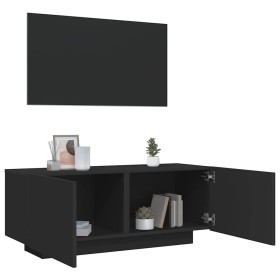 Mueble para TV madera contrachapada negra 100x35x40