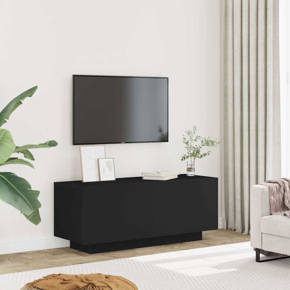 Mueble para TV madera contrachapada negra 100x35x40