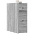 Armario de baño estrecho con ruedas madera gris