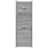 Armario de baño estrecho con ruedas madera gris