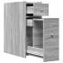 Armario de baño estrecho con ruedas madera gris