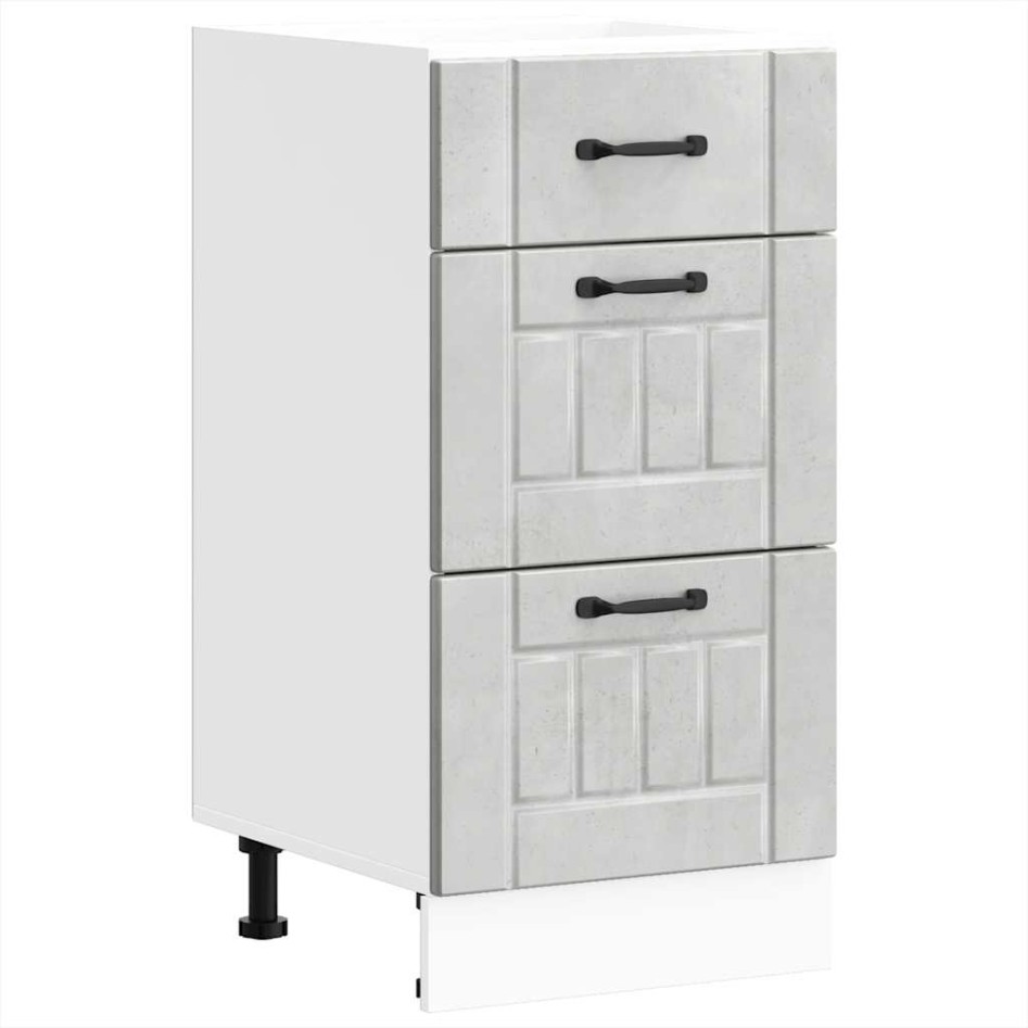 Mueble bajo de cocina Lucca madera contrachapada gris