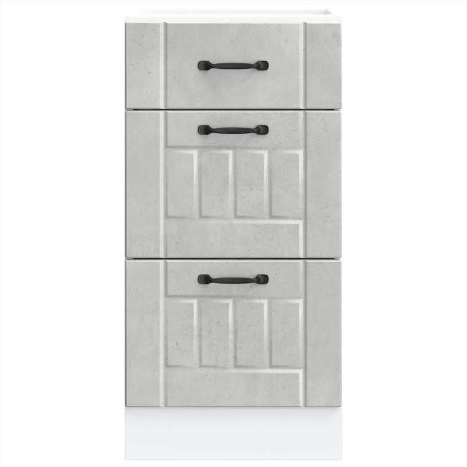 Mueble bajo de cocina Lucca madera contrachapada gris