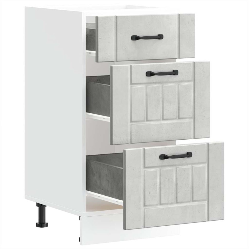 Mueble bajo de cocina Lucca madera contrachapada gris