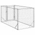 Perrera de exterior puerta acero galvanizado plateado 2x1x1