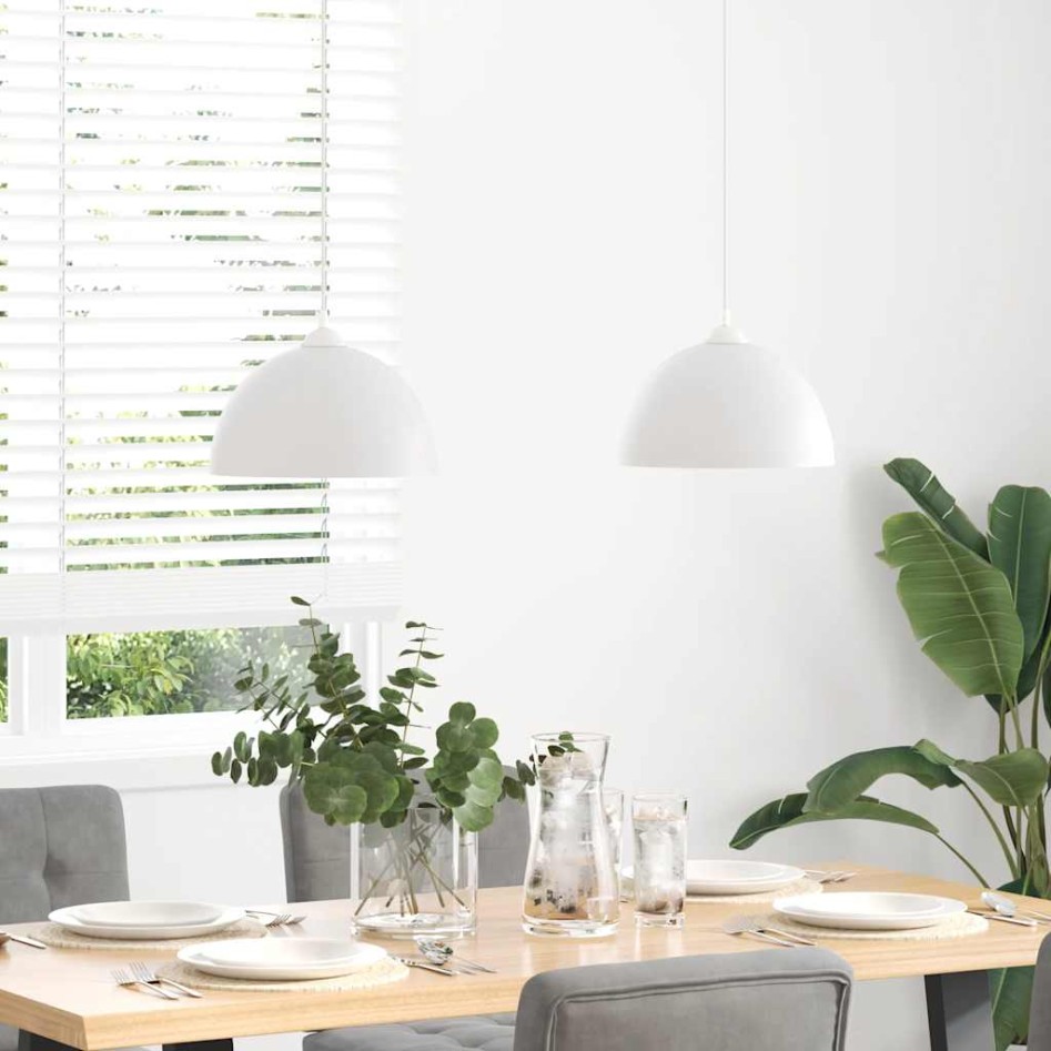 Lámparas colgantes 2 uds regulable en altura E27 blanco Ø 30