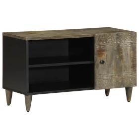 Mueble de TV madera maciza de mango gris claro 80x31,5x46