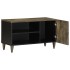 Mueble de TV madera maciza de mango gris claro 80x31,5x46