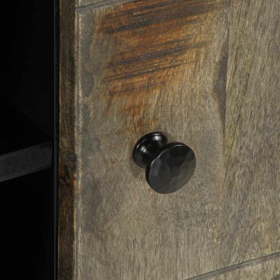 Mueble de TV madera maciza de mango gris claro 80x31,5x46