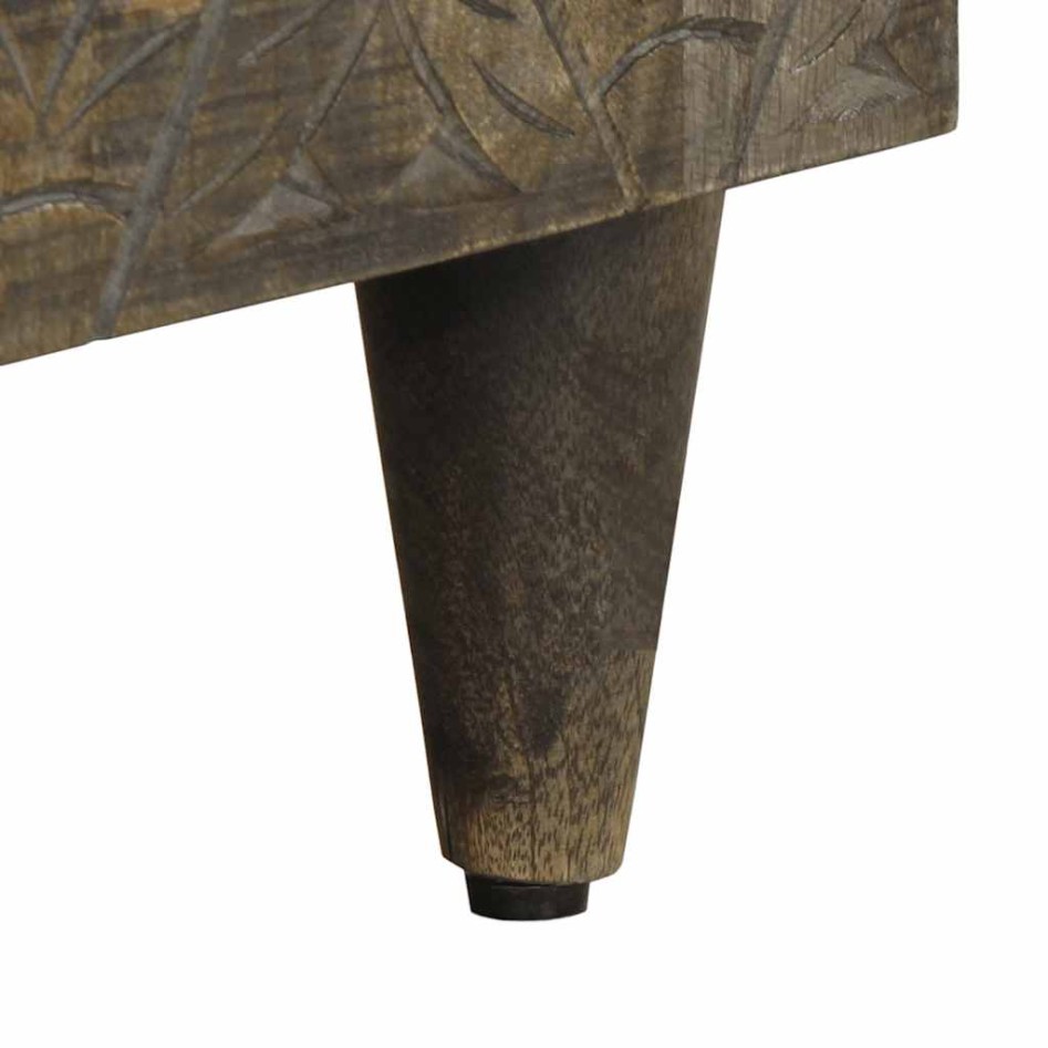 Mueble de TV madera maciza de mango gris claro 80x31,5x46