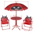 Set mesa y sillas de jardín infantil 3 pzas con sombrilla