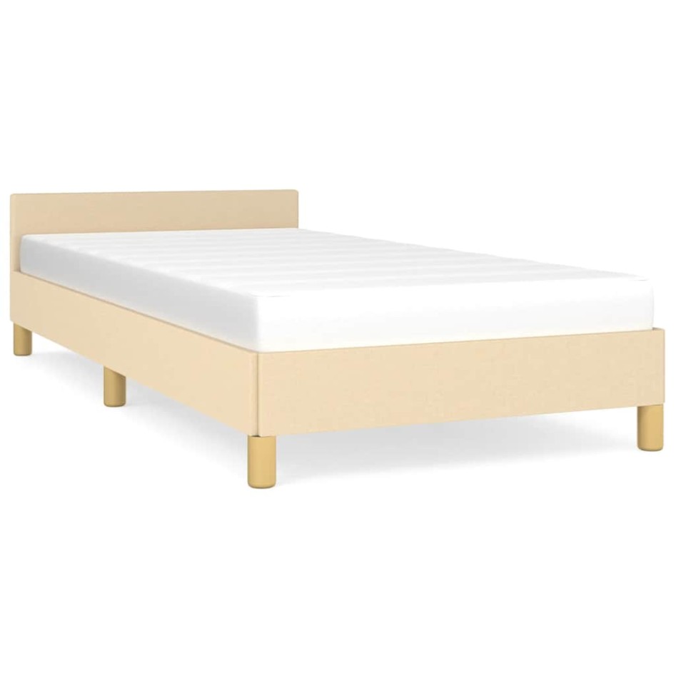 Estructura de cama sin colchón tela crema 100x200