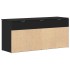 Banco zapatero madera de ingeniería negro 102x30,5x45