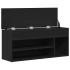 Banco zapatero madera de ingeniería negro 102x30,5x45