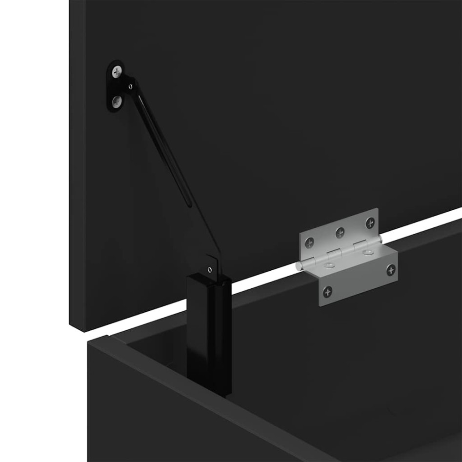 Banco zapatero madera de ingeniería negro 102x30,5x45