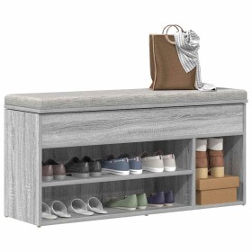 Banco zapatero madera de ingeniería gris sonoma 102x30,5x45